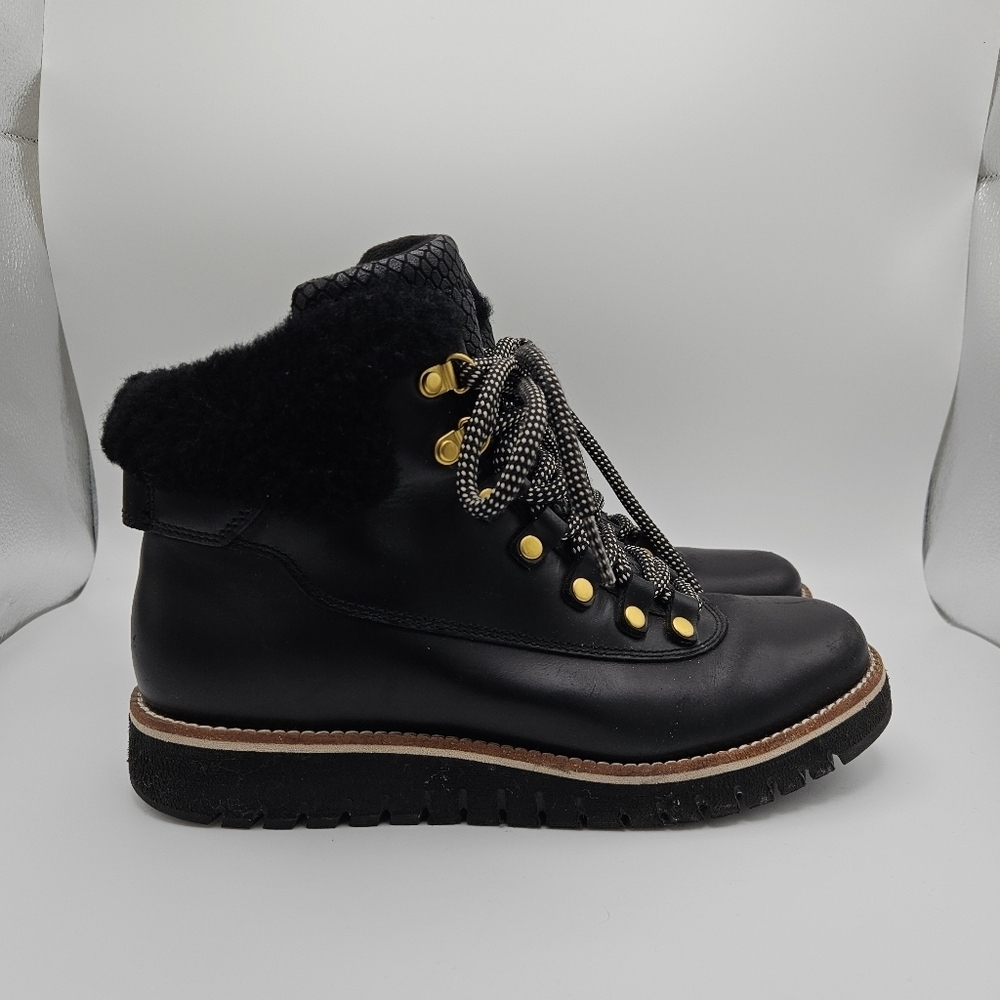 Cole Haan Zerogrand Explore Hiker waterproof black leather boots size 7
